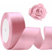 Flezoo Pink Ribbon 1 1/2inch, 25 Yards Satin Craft Ribbon, Single Face Polyester Silk Hair Ribbon, Fabric Ribbon for Bouquets, String Ribbon for Gift Wrapping, Wedding, Bow Making and Decoration