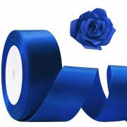 Flezoo Blue Ribbon 1 1/2inch, 25 Yards Satin Craft Ribbon, Single Face Polyester Silk Hair Ribbon, Fabric Ribbon for Bouquets, String Ribbon for Gift Wrapping, Wedding, Bow Making and Decoration